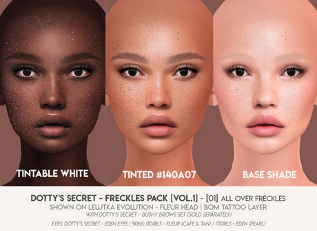 Second Life Marketplace - Dotty's Secret - Freckles Pack [Vol.1 ...